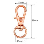 50 pcs Swivel Clasps Lanyard Snap Hook,cnomg Metal Swivel Lanyard Snap Hook Lobster Claw Clasp (Rose Gold) - color: Rose Gold, size: 1.2 inches