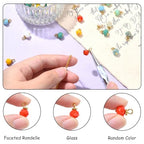 Ipotkitt 100 Pcs Electroplate Glass Rondelle Charms Imitation Jade Crystal Ball Bead Charms Faceted Round Bead Charms for DIY Craft Jewelry Making - color: 100pcs-Rondelle Charms-12x8mm