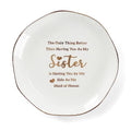 HOME SMILE Maid of Honor Gifts From Bride Ring Dish-The Only Better Thing Than Having You As My Sister is Having You By My Side As My Maid of Honor,Ceramic White - style: Maid of Honor