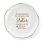 HOME SMILE Maid of Honor Gifts From Bride Ring Dish-The Only Better Thing Than Having You As My Sister is Having You By My Side As My Maid of Honor,Ceramic White - style: Maid of Honor