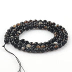 180pcs 2mm Natural Black Striped Agate Gemstone Beads Faceted Round Loose Stone Beads for Jewelry Making - color: Black Striped Agate, size: 1.9-2.4mm
