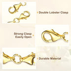 uxcell Bracelet Extender, 925 Sterling Silver Double Lobster Claw Clasps Necklace Extenders, Connector Extension Clasp for DIY Making Jewelry Chain (20mm/0.79", Gold) - color: Gold