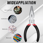 Lasnten 12 Pack Mini Needle Nose Pliers Bulk, 5 Inch Small Long Nose Pliers with Side Cutter, Spring Loaded Thin Needle Precision Tool for Crafts Jewelry Making Tiny Project DIY (Black)