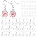 30 Pcs Cabochon Earrings Blanks Bezel Earrings Wire Hooks Blanks Silver Stainless Steel Jewelry Making Supplies Cabochon Settings Earring Making Accessories for Women DIY Earring Project