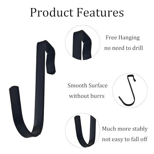 20Pcs J Shaped Stainless Steel Hanger Hook,Clip-on Wire Rack Hook, Hanging Sink Grid Hooks Wire Shelf Hooks for Kitchen Bedroom Office,Black - color: Black, size: 0.34"