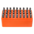 HARFINGTON 36pcs Metal Stamping Kit 5/32" (4mm) Steel Uppercase Letter and Number Punch Set (A-Z / 0-8 / "&" Symbol) Punch Press Tool with Case for Imprinting Metal Plastic Wood Leather - size: 5/32"