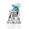925 sterling silver Bead Charm for Pandora bracelets and Necklaces - Cute Heart Animal Ocean Pendant Bead Charms with Cubic Zirconia Mother's Day Jewelry Making DIY Gifts for Women Wife/Girlfriend - color: Fairy Sitting on Castle Wall
