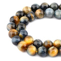 Bymitel 90 pcs Round Loose Stone Beads Gemstone Spacers for Charm DIY Jewelry Making 15.5" per Strand 4mm (Dream Tiger's Eye, 4mm) - color: Dream Tiger's Eye, size: 4mm