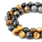 Bymitel 90 pcs Round Loose Stone Beads Gemstone Spacers for Charm DIY Jewelry Making 15.5" per Strand 4mm (Dream Tiger's Eye, 4mm) - color: Dream Tiger's Eye, size: 4mm
