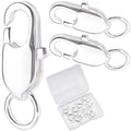 Beebeecraft 1 Box 20Pcs Lobster Claw Clasp with Jump Rings 925 Sterling Silver Plated Brass Necklace Clasps for DIY Jewelry Making (12x6mm) - color: Silver-20pcs