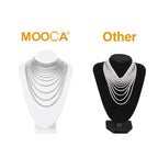 MOOCA 2 Pcs Small Necklace Chain Jewelry Bust Display Holder Stand, Necklaces Display Mannequin, Jewelry Bust Stand 7 1/4 in H, White Leatherette - color: 1) White Faux Leather, 2 pieces