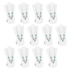 MOOCA White Faux Leather MDF Wood Jewelry and Necklace Easel Display Stand, Set of 12 - color: White Faux Leather, 12 pcs