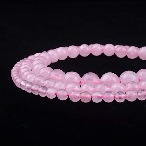 4mm Natural Rose Quartz Gemstone Round Loose Beads for Jewelry Making （15.5inch） - color: Rose Quartz, size: 4mm