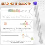 UOOU Beading Needles, 6 Pcs Beading Needle for Seed Beads, 2 Sizes Twisted Wire Bead Needles for Jewelry Making, Beaded Bracelets, Necklaces, DIY Handmade - style: 0.4/0.5 x 130 mm