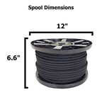 3/8" Black Shock Cord, Marine Grade Polyester Bungee Cord, 250 ft Spool, UV Resistant Elastic Rope - size: (#12) 3/8" x 250 feet