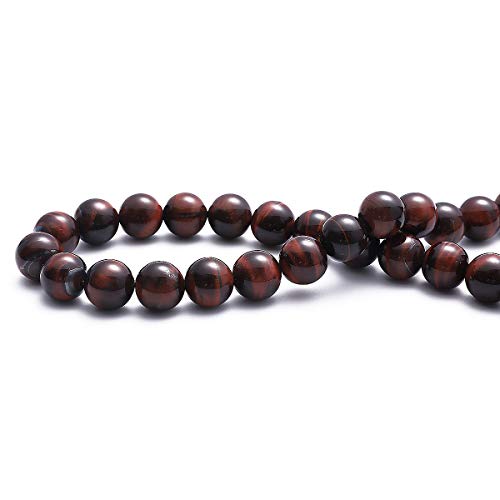 BEADIA Natural Red Tiger Eye Stone Round Loose Semi Gemstone Beads for Jewelry Making 10MM 38PCS - color: Red Tiger Eye, size: 10mm