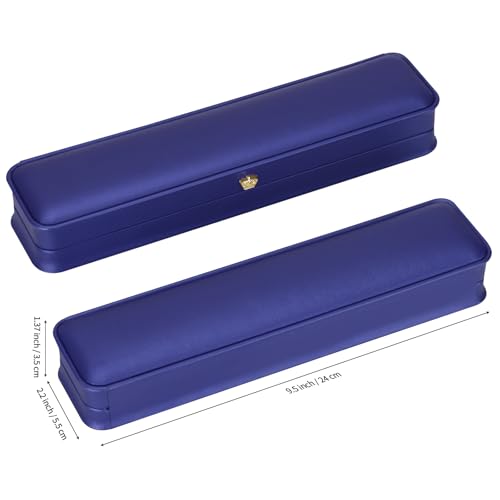 KUKUVR 2 Pieces Necklace Pendant Gift Box, PU Leather Jewellry Chain Holder Case for Wedding Day Birthday Anniversary Ceremony for Women (Blue) - color: Blue