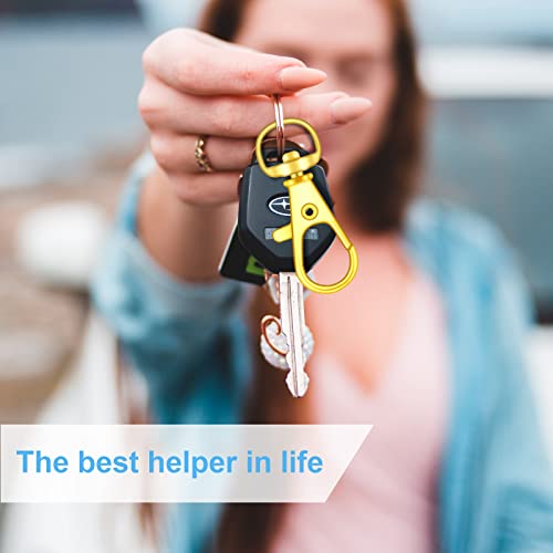 70PCS Swivel Snap Hooks with Key Rings, Metal Lobster Claw Clasp, Keychain Rings for Crafts (Gold, 1.2inch(32mm) - color: gold, size: 32mm