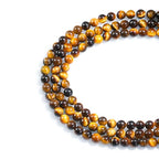 6mm Natural Gemstone Round Yellow Tiger Eye Loose Beads for Jewelry Making Bracelets Necklace Earrings Art Craft (60-62pcs/strand) - color: Yellow Tiger Eye, size: 6mm (15"/Strand)