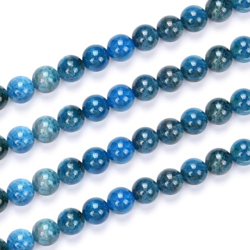 180pcs Adabele Natural Blue Apatite Healing Gemstone 4mm (0.16 inch) Small Round Beads Gem Stone Spacer for Craft Jewelry Making GF32-4 - color: Blue Apatite, size: 4mm (180pcs/2 strands)
