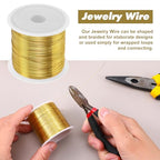 328 Feet Jewelry Making Wire, 28 Gauge Wire for Jewelry Making,0.3mm Dead Soft Round Gold Filled Brass Wire for Jewelry Making, Wire Wrapping and Crafting (Gold) - color: Gold