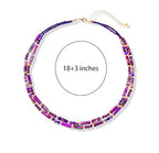 Elisheva Natural Stone Choker Necklace for Women, Boho Natural Emperor Jasper Stone Lace Agate Beaded Crystal Necklace, Gemstone Jewelry Gift for Her - style: 2 layered purple emperor stone