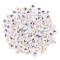 HARFINGTON 200 Pcs 4x7mm Acrylic Letter Beads, Round White Alphabet Beads Letter V, Alphabet Spacer Beads for Jewelry Making Bracelets Necklaces - style: Letter V
