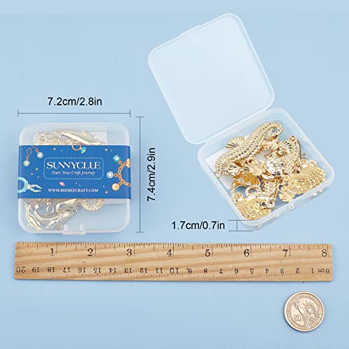 SUNNYCLUE 1 Box 16Pcs 8 Styles Real 14K Gold Plated Charms Gold Sea Theme Animal Charms Tortoise Starfish Seahorse Pendants Bulk for Earring Necklace Bracelet Jewelry Making Supplies - color: 14K Gold Plated Sea Theme Charms