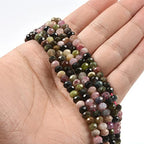 6mm Natural Multi-Color Tourmaline Faceted Rondelle Loose Beads Jewelry Making DIY Bead 16 Inch - color: Multi-color Tourmaline