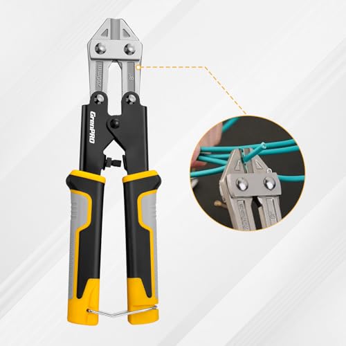 GRENPRO Wire Cutters Heavy Duty 8 Inch, Mini Bolt Cutter & Small Wire Cable Cutters, Wire Clippers for Crafting, Wire Cutter Pliers with Soft Anti-Slip Handle - style: 8" Bolt Cutter