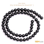 GEM-Inside Natural 6mm Black Obsidian Gemstone Loose Beads Round Energy Power Beads for Jewelry Making 15" - color: Black Obsidian, size: 6mm
