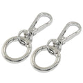 2 Pcs 5-Split Swivel Snap Hooks with Key Rings, Opening Metal Swivel Lobster Claw Clasps for Key Chain Clip, Lanyard, DIY Crafts, Jewelry Making, Bags and Accessories(Silver) - color: Silver