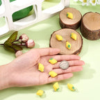 Craftdady Fruit Dangle Charms Pendants Cute Resin Food Pendants Apple Orange Pineapple Strawberry Pendants Lovely Vegetable Mushroom Charms for DIY Craft Earring Bracelet Necklace Jewelry Making - color: Yellow, Lemon