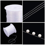 PH PandaHall 0.5mm Clear Fishing Line Invisible Nylon Thread Jewelry String Wire Beading Cords String for Christmas Party Decor, Seed Beads Jewelry Bracelet Making, 20 Yards - size: 0.5mm