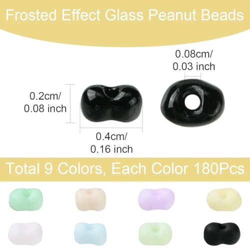 Glass Seed Beads Bulk Peanut Shape Colorful Seed Beads Small Pony Beads for Jewelry Making DIY Craft Projects Bracelets Necklace Earing 10g/Color