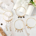 SANNIX 156Pcs/6 Sets Letter Charms, Letter Charms 3 Styles A-Z Initial Alphabet Metal Charms with 200Pcs Open Jump Rings for Bracelet Earrings Necklace, Jewelry Making, KC Gold - color: Gold White Black
