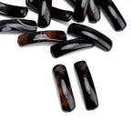 BEADIA Natural Curved Black Agate Stone Beads 36x10mm 4pcs for DIY Bracelet Jewelry Making - color: Black Agate