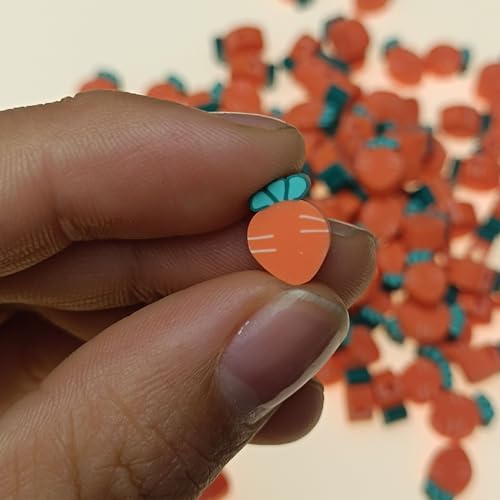 100pcs Carrot Polymer Clay 10mm Spacer Beads for Women Jewelry Making DIY Bracelet Necklace Hair Clip Easter Favor (Carrot) - color: Carrot