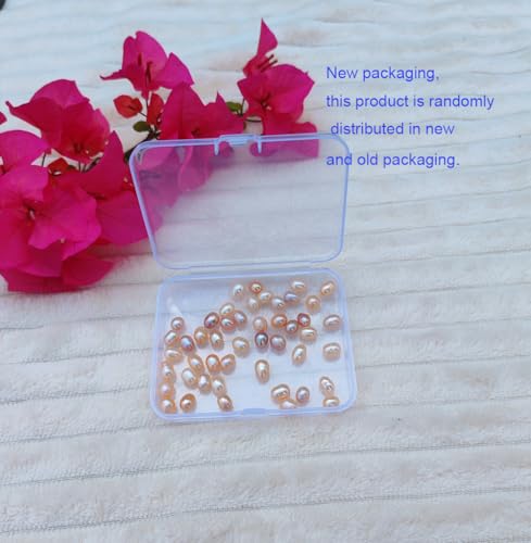 50 Pcs Real Pearls for Jewelry Making AAA 7-8 mm Non-Porous Natural Pearls Beads Oval Bead Loose Gemstone Bead Crafts Gift for Mother's Day.,DIY Gifts. - color: 7-8 mm no holes.