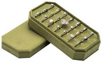 Velvet Ring Organizer Display Tray Jewelry Box Earring Holder Case for Wedding Birthday Christmas Day (Olive Green) - color: Olive Green