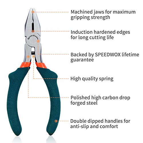 SPEEDWOX Mini Lineman's Pliers Thin Precision Jewelry Wire Cutters 4-1/2 Inches Multi Use Combination Pliers Convex Shoulder Small Side Cutters Micro Fine Linesman Plier Beading Tool Hobby Craft - style: Lineman's Pliers