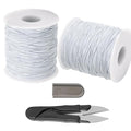 1mm Stretchy Bracelet String, QBJAYTY 328FT Elastic Bracelet String Cord for Bracelet Making, Elastic Stretch Bracelet String Cord for Beads Beading, White 2 Rolls - size: 1mm, style: white*2