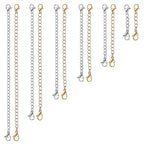 UUBAAR 12 PCS Necklace Extenders - Stainless Steel Necklace Extension Chain for Jewelry, Bracelets & Anklets (6 Gold & 6 Silver, 1"-6" Lengths) - color: Gold & Sliver