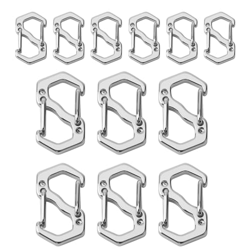 12 Pcs Double Opening Necklace Bracelet Shortener, Lobster Jewelry Clasp and Closures Gold and Silver Clip Connectors for Jewelry Making Bracelets Connector Clips (Silver 12pcs) - color: Silver 12pcs