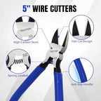 5 Inch Wire Cutters, Flush Side Cutter Pliers for Jewelry Making, Micro Flush Cutters for Artificial Flowers, Wire Snips, Model Nippers for Crafting, 3d Printing, 2 Pack - color: 2 Pack
