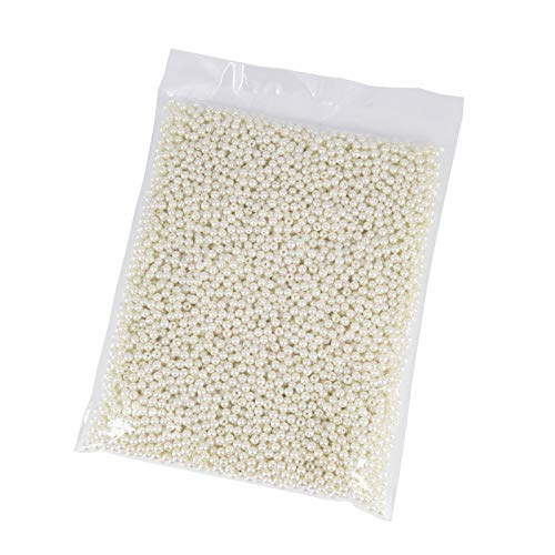 INSPIRELLE 4500pcs 5mm Ivory Art Faux Pearl Beads ABS Round Loose Spacer Beads for DIY Craft Necklaces Bracelets Jewelry Making - color: Ivory, size: 5mm