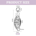 2 Pcs Brass Pearl Filigree Necklace Clasp, 15mm Platinum Plated Oval Filigree Fish Hook Clasp Horse Eye Jewelry Slide Clasps Bracelet Connectors for Necklace Bracelet Chain Jewelry Making - color: Platinum