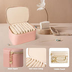 Travel Jewelry Case, Portable Jewelry Box with 6 Jewelry Bags,Travel Gift for Women Teen Girls (Pink 8 Pcs) - color: Pink 8 Pcs