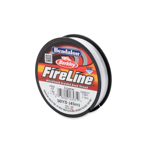 Beadalon FireLine Beading Thread by Berkley, 0.005", Break Strength 4 lb, Crystal, 50 yd - color: Crystal, style: 4 Lb / 50 Yd