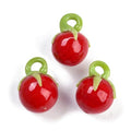 DanLingJewelry 7Pcs Glass Tomato Beads Charms Handmade Lampwork Fruit Pendants Red Tomato Glass Charms for Jewelry Making DIY